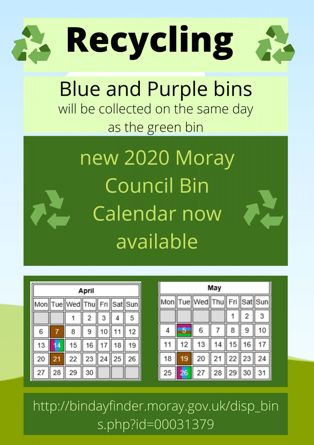 New Moray Council Bin Collection Calendar Hopeman Community Association