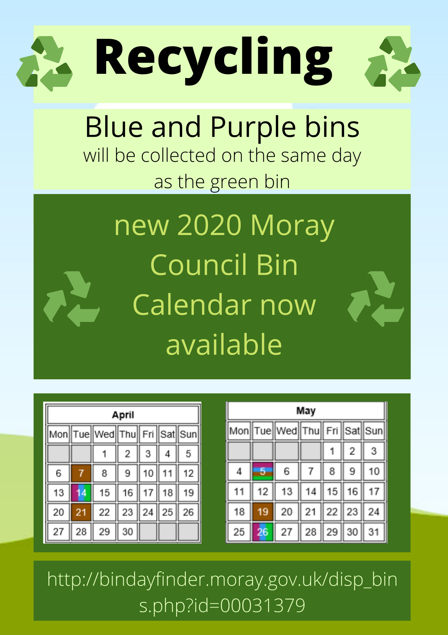 New Moray Council Bin Collection calendar Hopeman Community Association